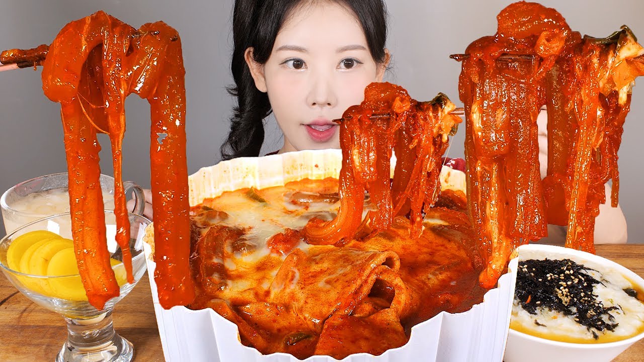 매운 당면이 땡길 땐..🔥 엽기떡볶이 분모자 당면 떡볶이 계란죽 먹방 tteokbokki (중반 에어컨 소음 주의❗) [eating show] mukbang korean food