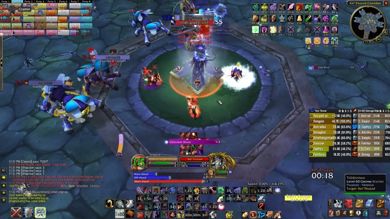 WoW Hardcore INTENSE Kel'Thuzad kill. 2 deaths