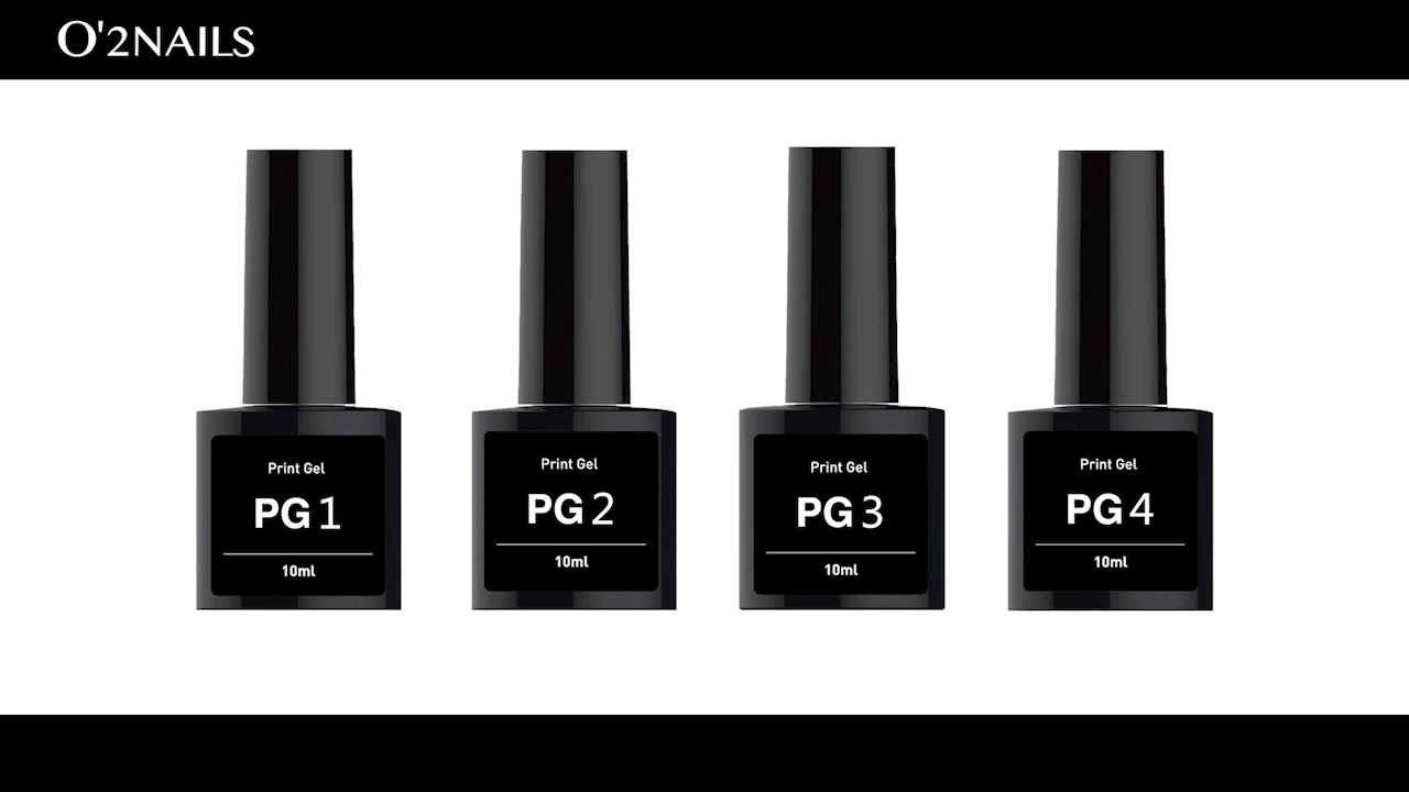 Process of nail printing with Base Gel and  PG1-4
