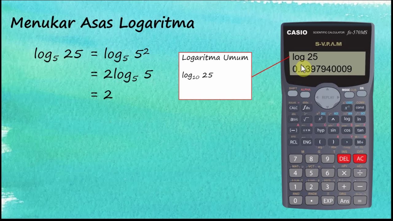 Matematik Tambahan Tingkatan 4 KSSM Bab 4 | Menukar Asas Logaritma Dengan Menggunakan Kalkulator