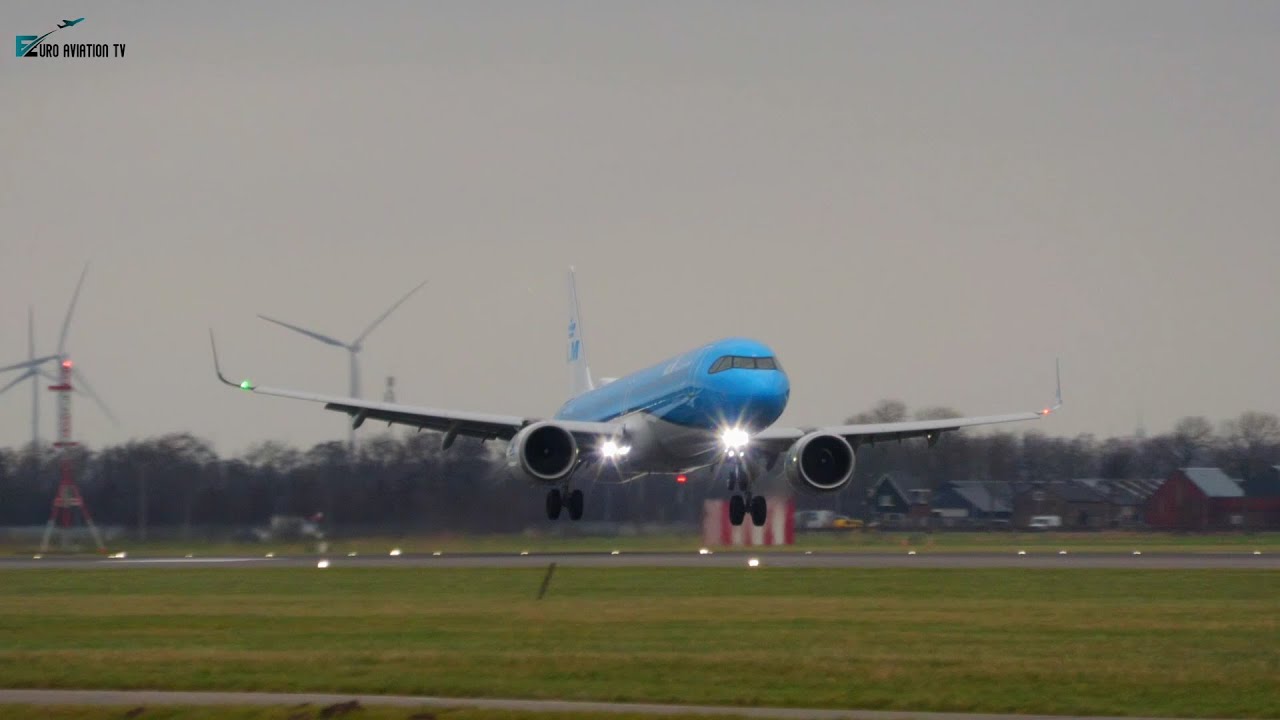 LAST MOMENT Go-Around KLM Airbus A321NEO at Amsterdam Schiphol airport [PH-AXB]