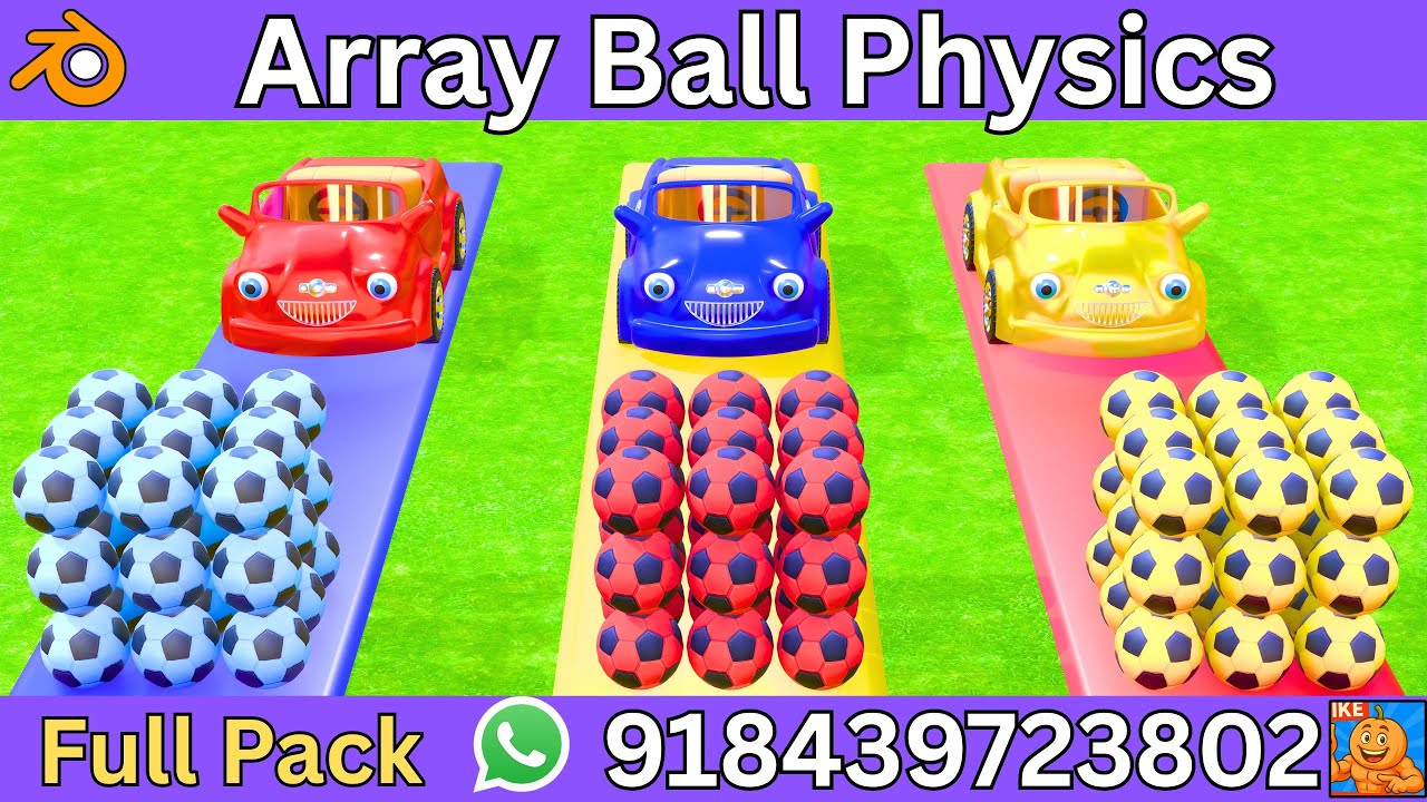 Array Ball Physics in Blender | how to make animal crossing fountain video in blender