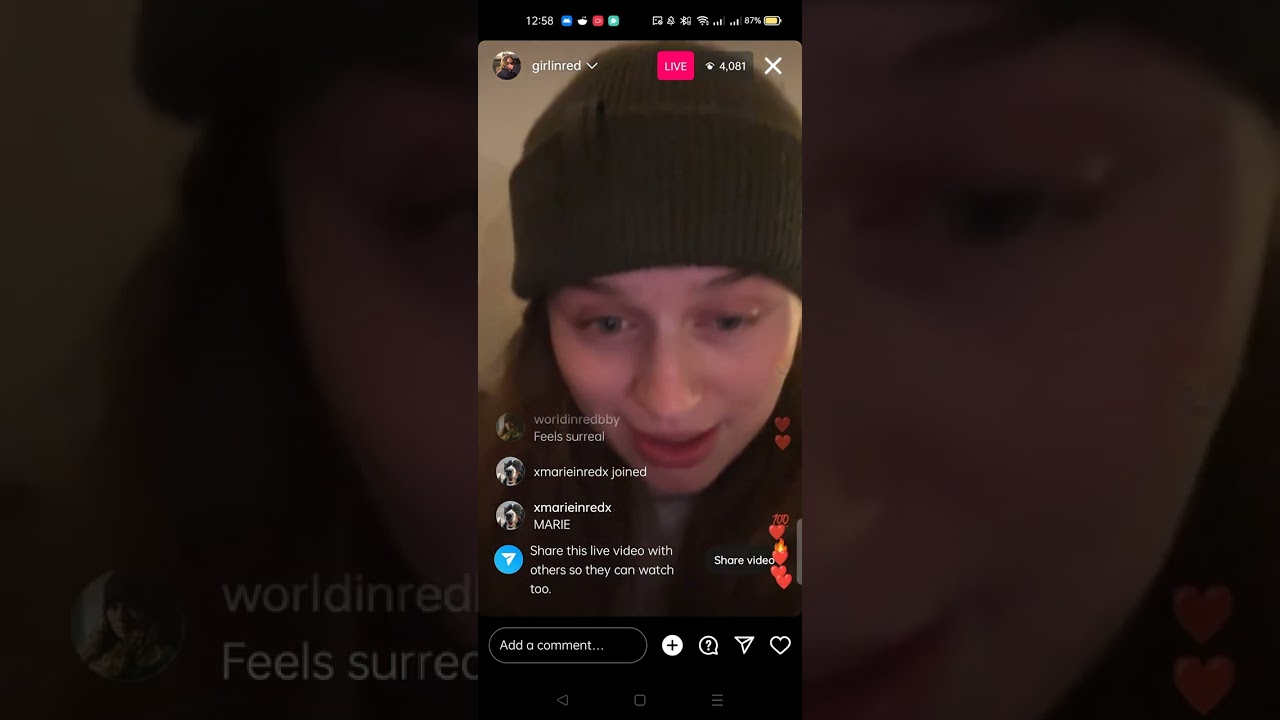 girl in red Instagram Live (12/16/2022) NEW SONG ALERT!