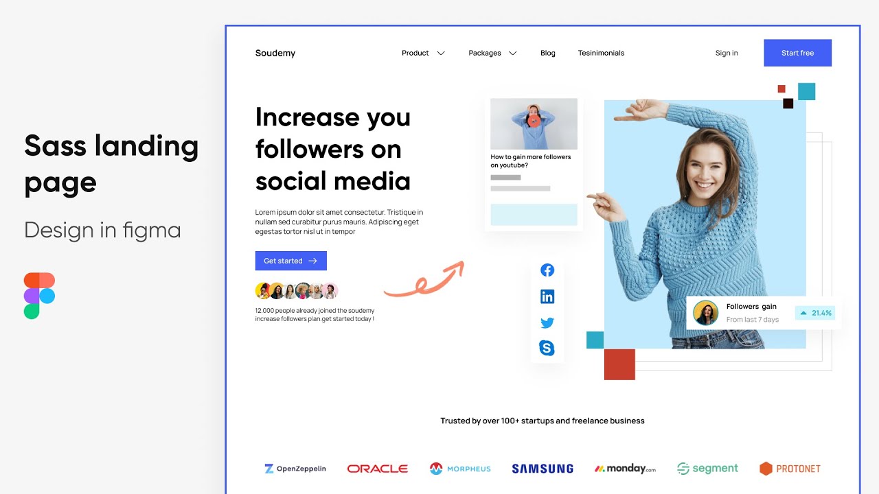 design a sass landing page in Figma step by step from scratch