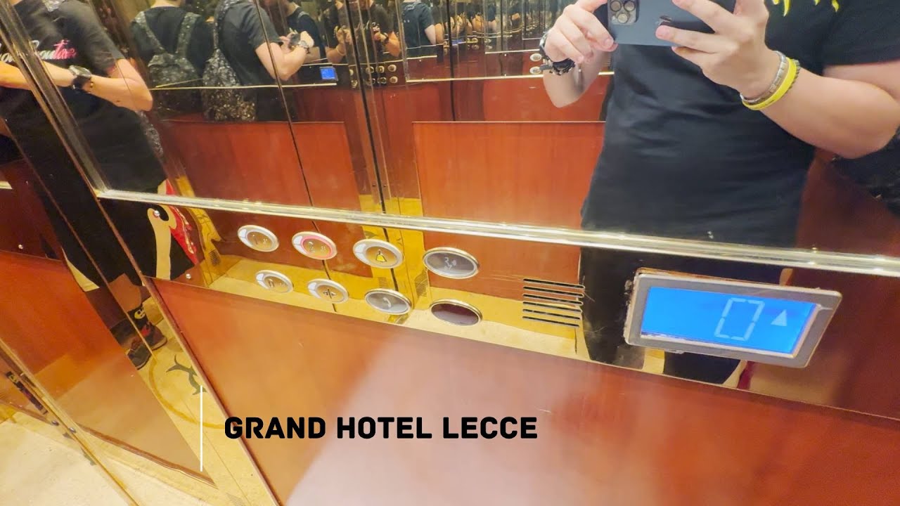 Loud motor! Elegant Generic roped hydraulic elevator@Grand Hotel**** Lecce, Lecce, Italy