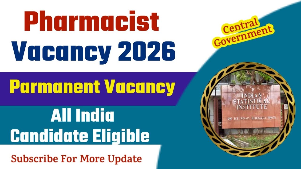 Pharmacist Vacancy 2026 ll Parmanent Pharmacist Recruitment ll January 29, 2026