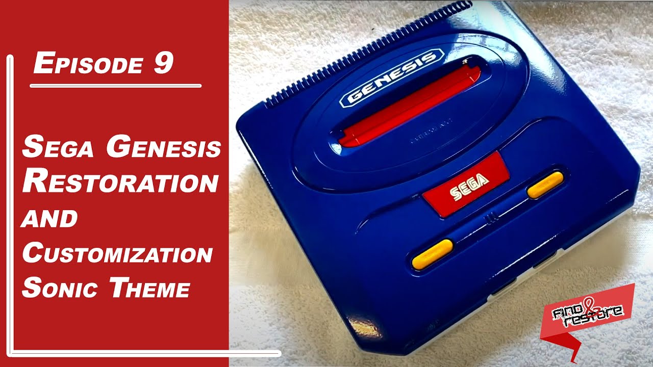 Sega Genesis console restoration and customization - Sonic Theme