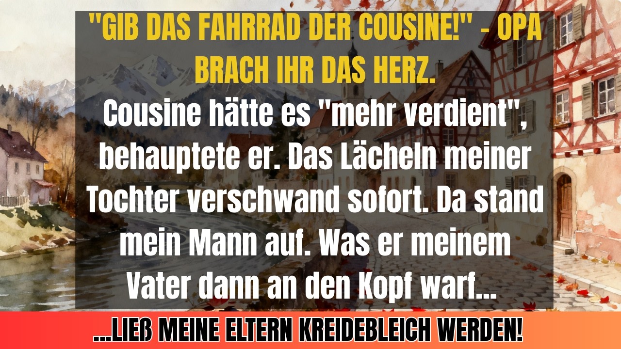 Vater beim Dessert: „Gib dein Geburtstagsfahrrad der Cousine!“ – Die Reaktion meiner Tochter war...