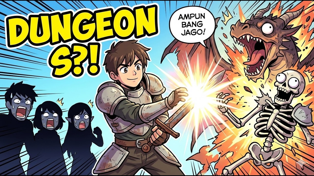 KACUNG RANK-E NYASAR KE DUNGEON S! 😱 NAGA MATI SEKALI TEBAS PAKE PEDANG RONGSOK?! 💀🤣🔥