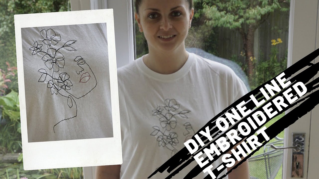 DIY One Line Drawing Embriodered T-shirt | Fashion | Melanie Kate