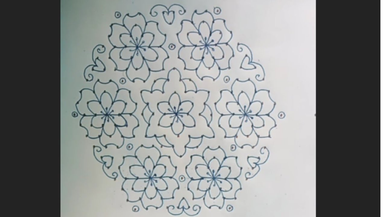 19×10 dots simple and beautiful rangoli 🌺✨ #rangoli #muggulu #rangolidesigns 