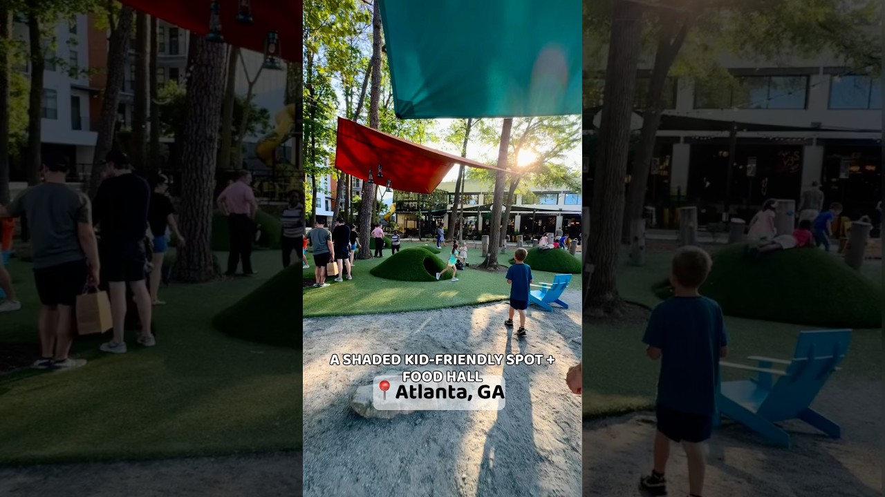 A Shaded Kid-Friendly Spot + Food Hall in Atlanta! The Camp at The Works + Chattahoochee Food Works