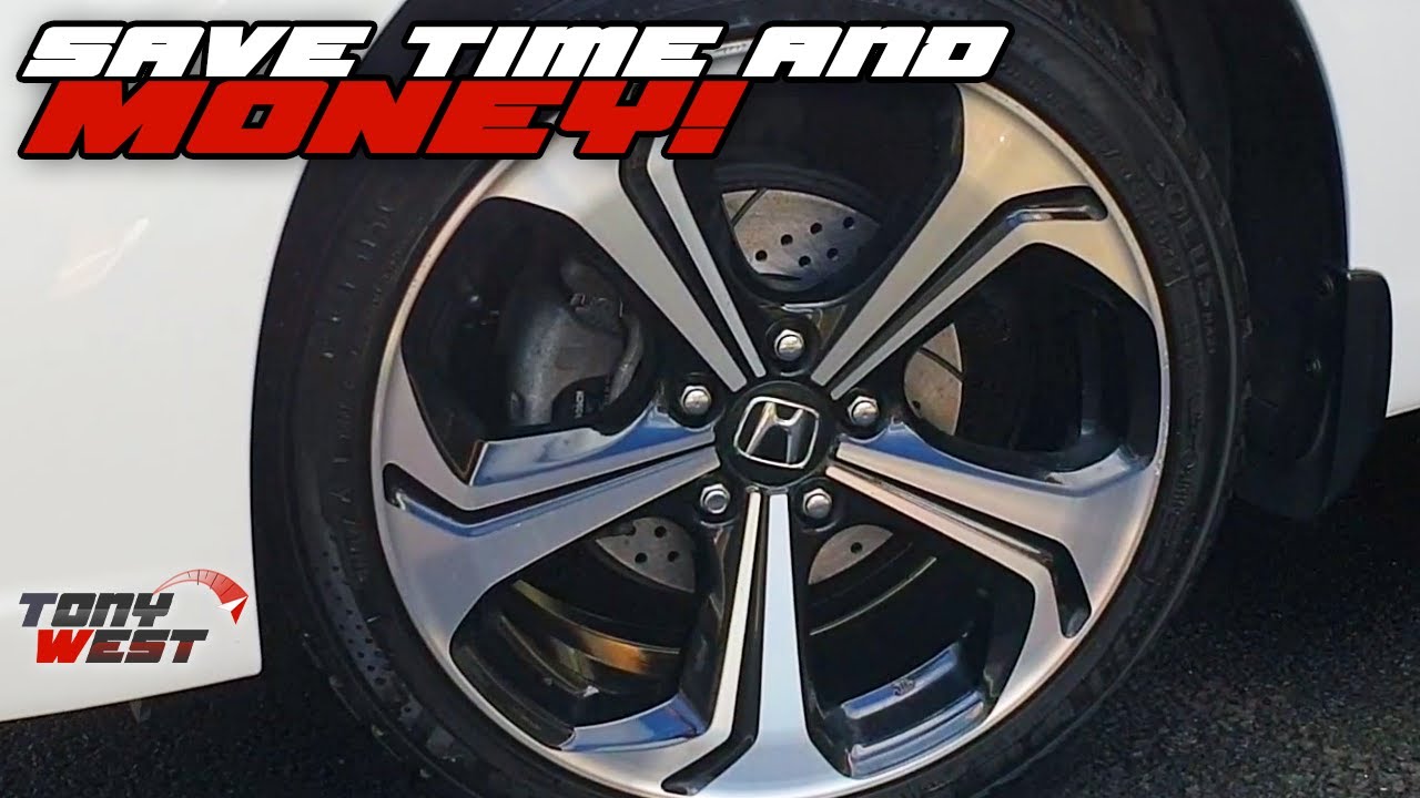 How to replace brake pads and slotted and drilled rotors install - 2015 Honda Civic 9th Gen