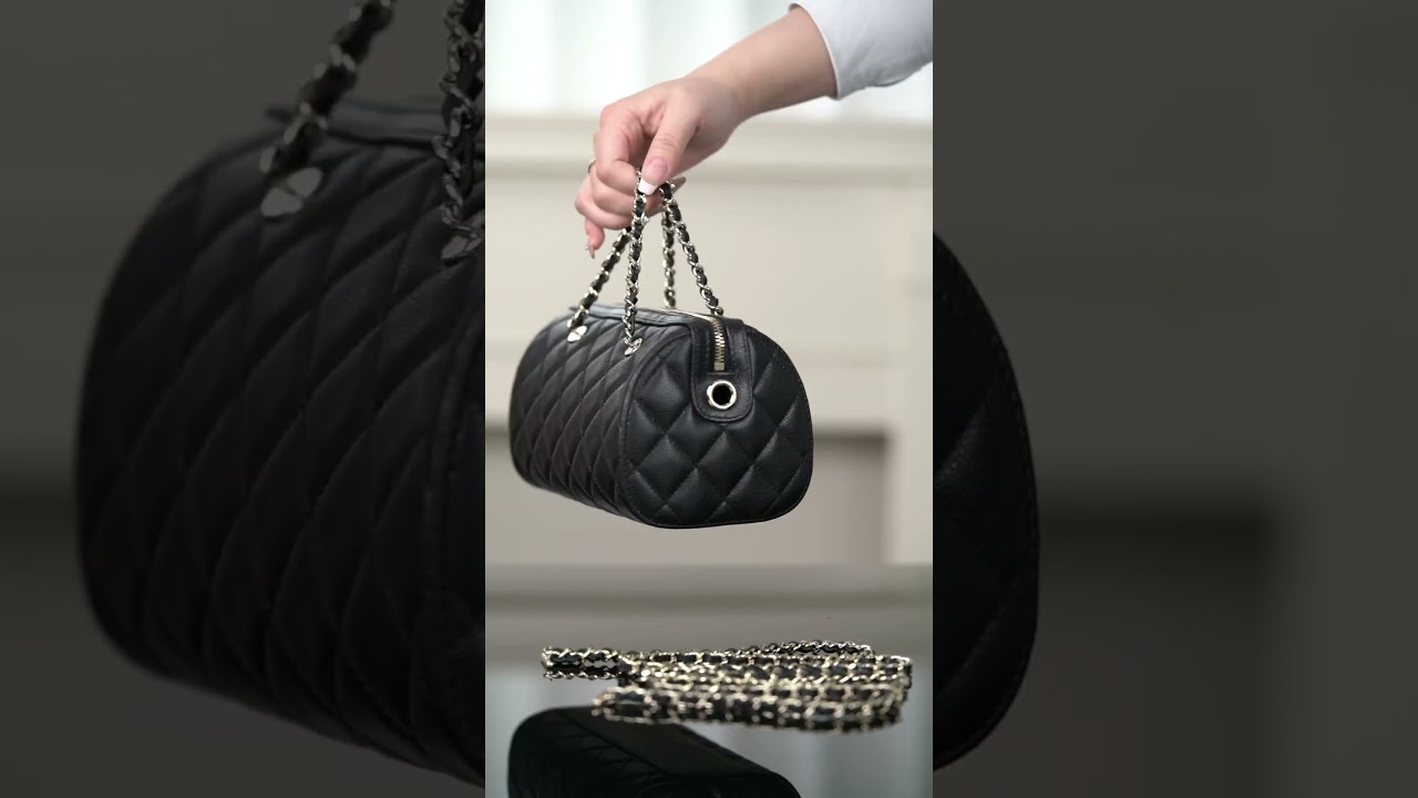 Chanel 25p Bowling Bag Black Gold