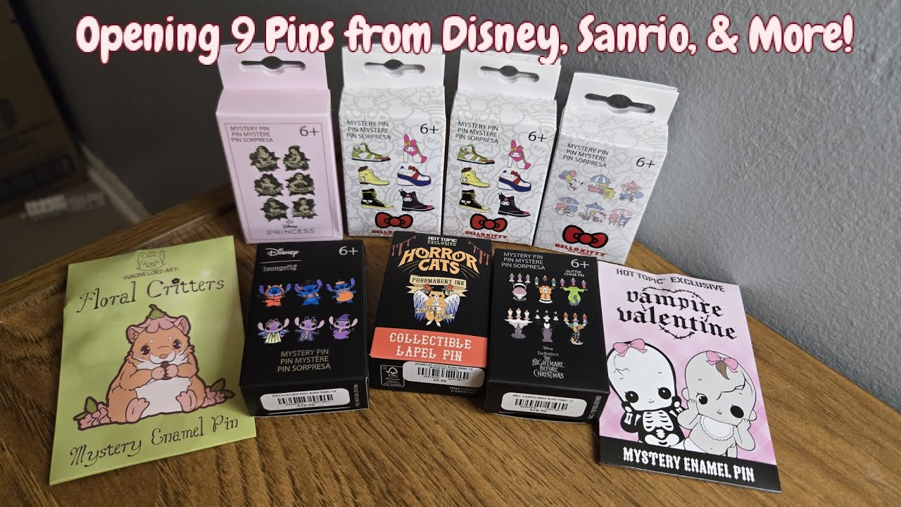 Opening 9 Pins from Disney, Sanrio, & More!