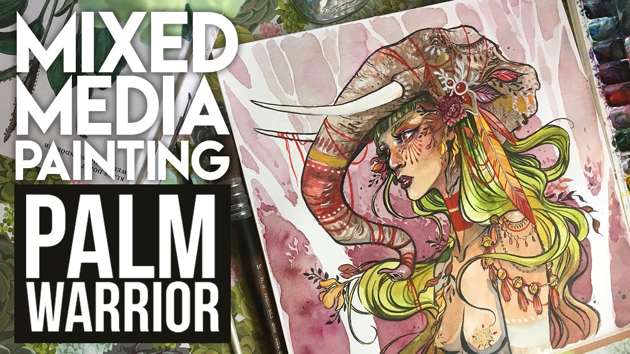 Palm Warrior | Mixed Media Painting