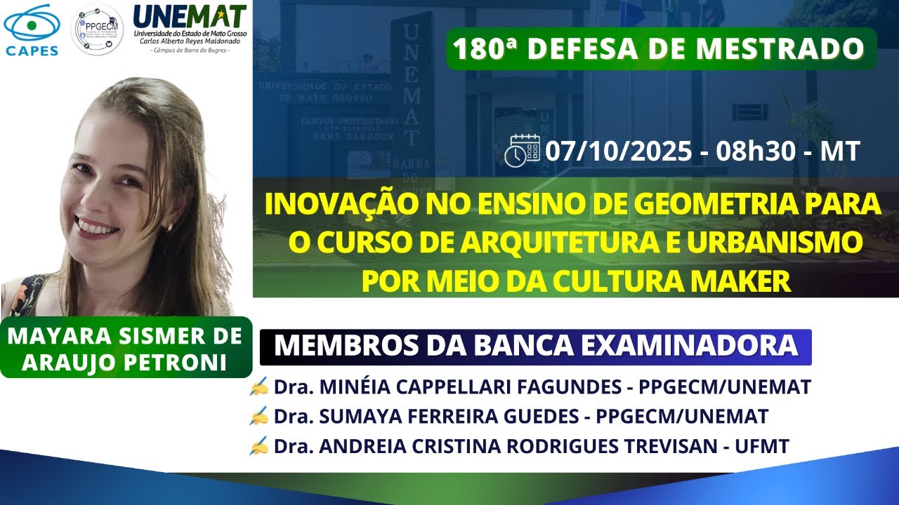 180º DEFESA DE MESTRADO - PPGECM/UNEMAT