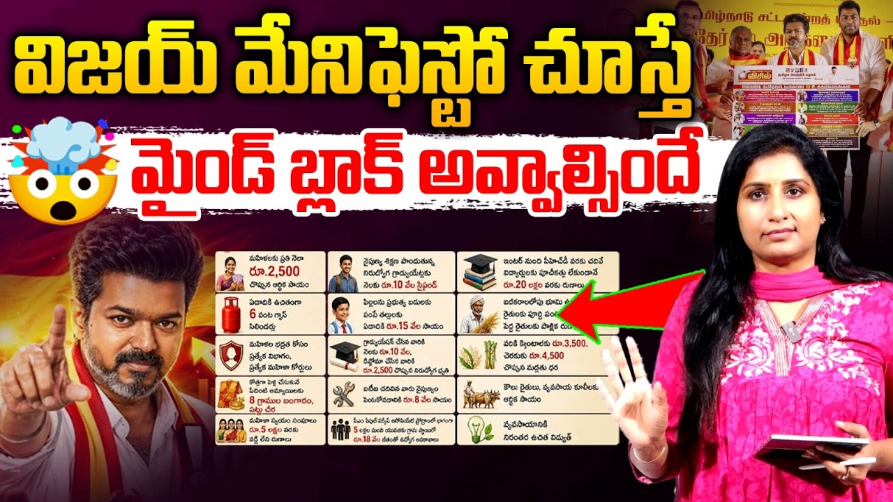 విజయ్ మేనిఫెస్టో హామీలు ఇవే..| Journalist Vijayareddy On TVK Party Manifesto | Vijay Thalapathy