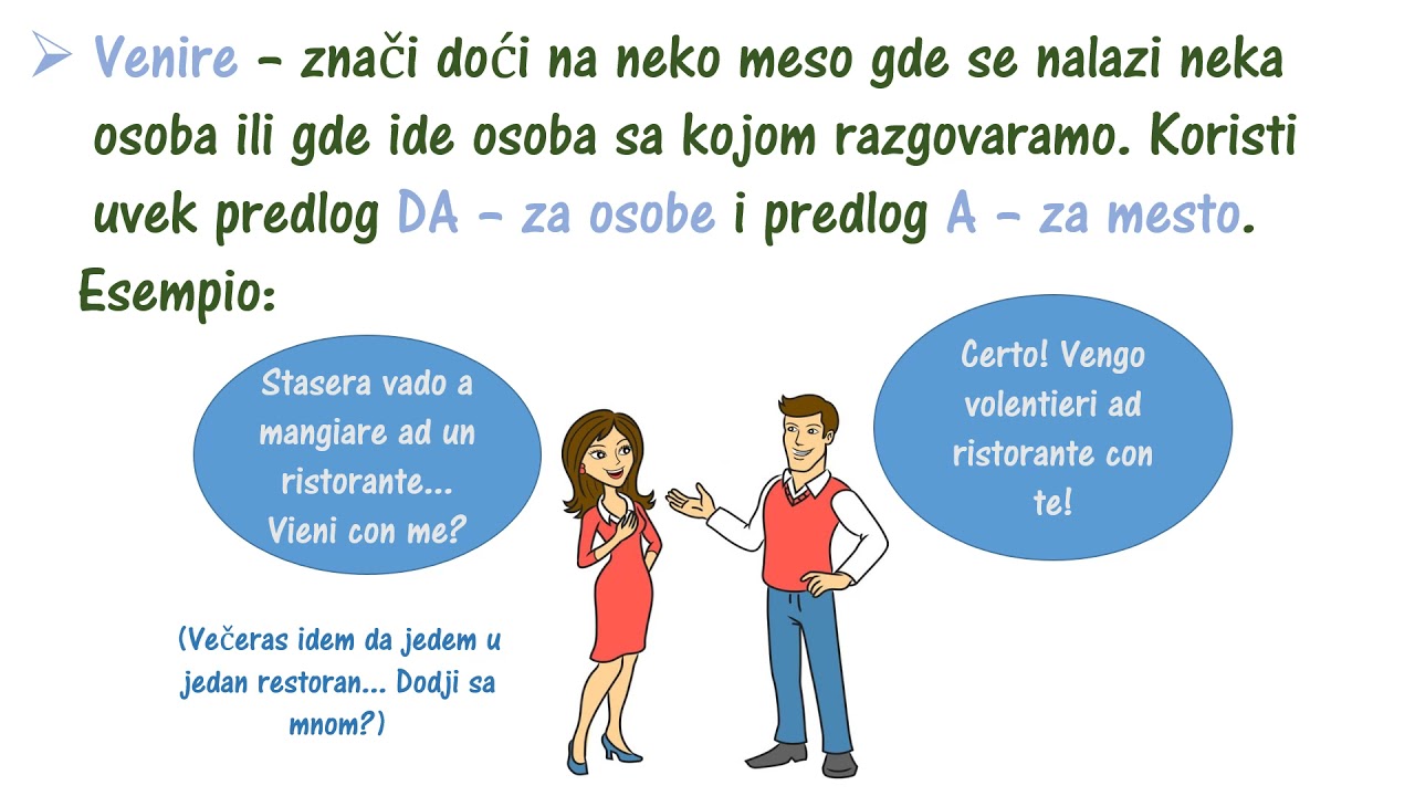 Come usare ANDARE e VENIRE in Italiano - (Kako koristiti ANDARE i VENIRE u italijanskom)