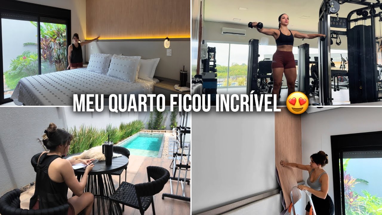 Me empolguei e coloquei papel de parede na suíte também 😂 ficou lindoooo!