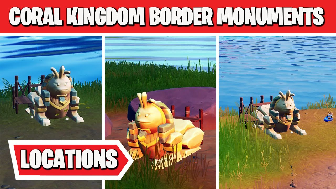 Sculpted Coral Kingdom Border Monuments / Secret Challenge in Fortnite Chapter 2 Season 3