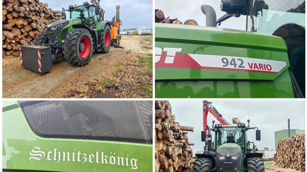 Fendt 942 Vario mit Doppstadt Holzhacker Landwirtschaft Lohnunternehmen
