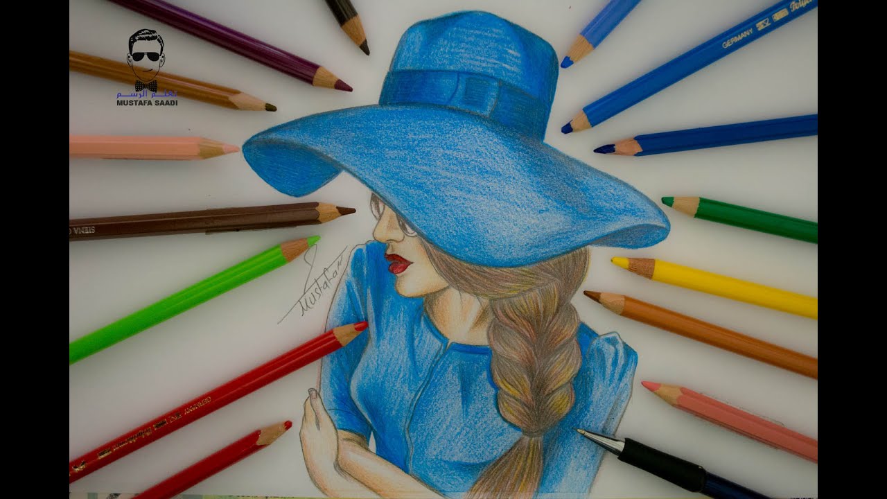 كيفية رسم بورتريه مميز مع القبعة