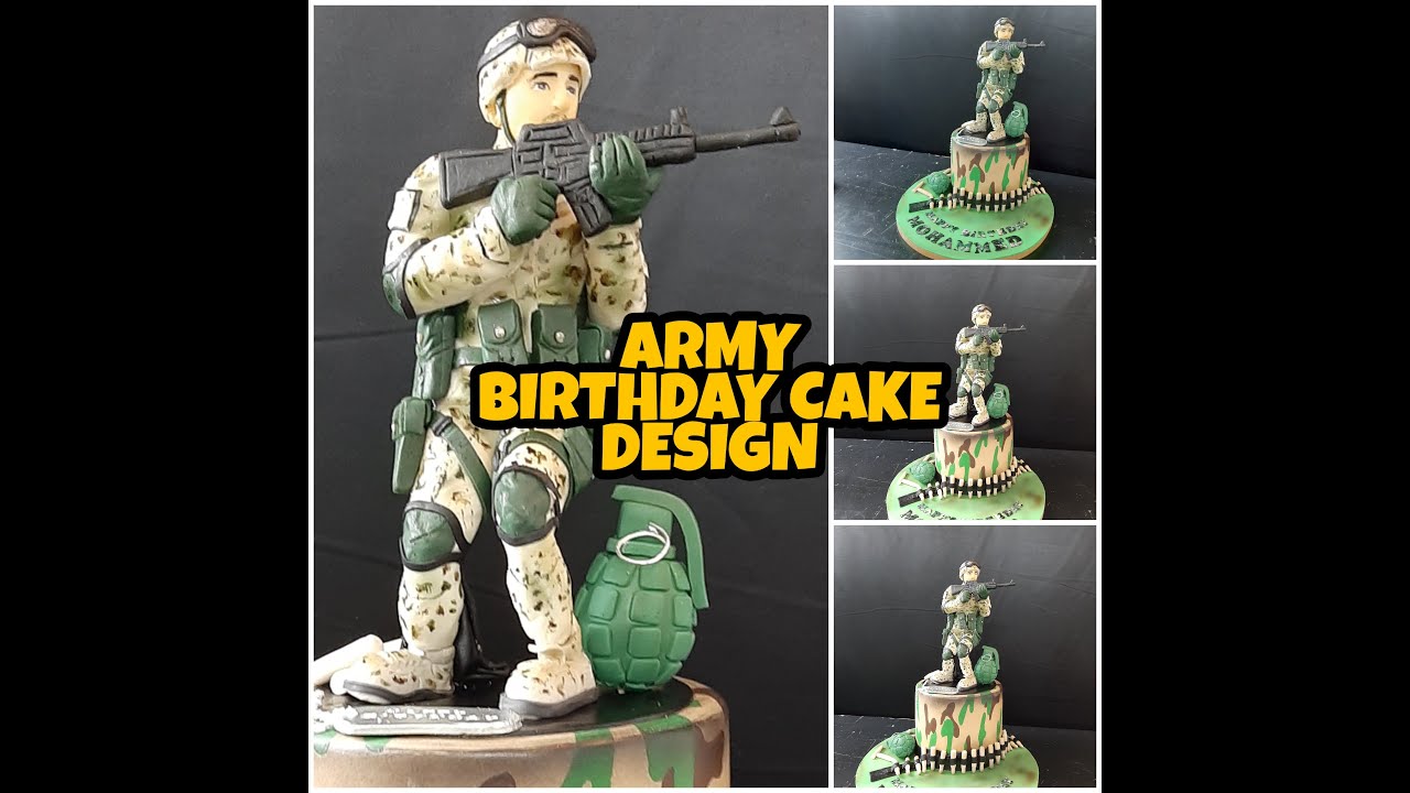 ARMY THEME BIRTHDAY CAKE 3D SOLDIER  by LEaRN cake Tv  vlog #233
