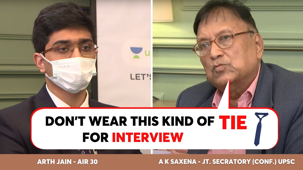 UPSC CSE/IAS Interview | Arth Jain Interview | Don't wear this kind of Tie for Interview
