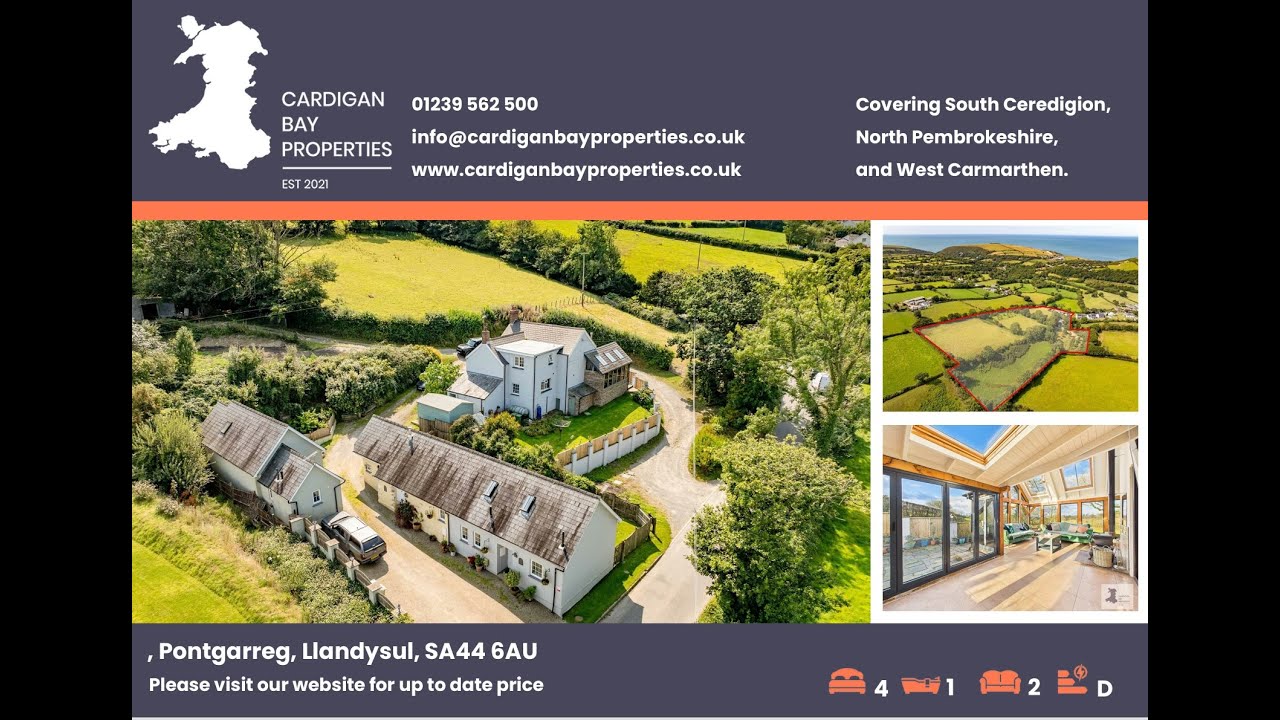 Property For Sale - Smallholding with 3 holiday cottages and 10+ acres near Llangrannog, West Wales