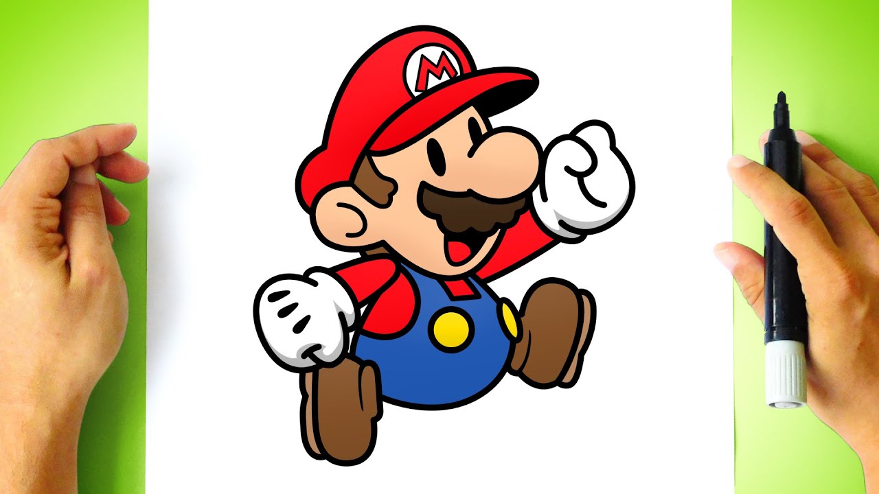 Como DESENHAR o SUPER MARIO fácil - Como DIBUJAR a SUPER MARIO fácil - PAPER MARIO