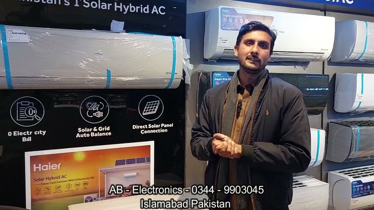 Haier Solar Hybrid AC 1.5 Ton Price in Pakistan 2026 | Inverter AC with 4 Solar Panels Review