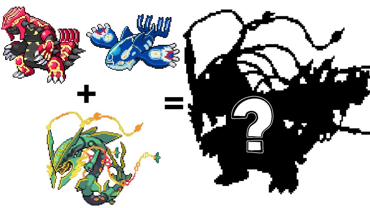 Pokemon Fusion Sprite: Request #79: Mega Rayquaza Primal Groudon Primal Kyogre