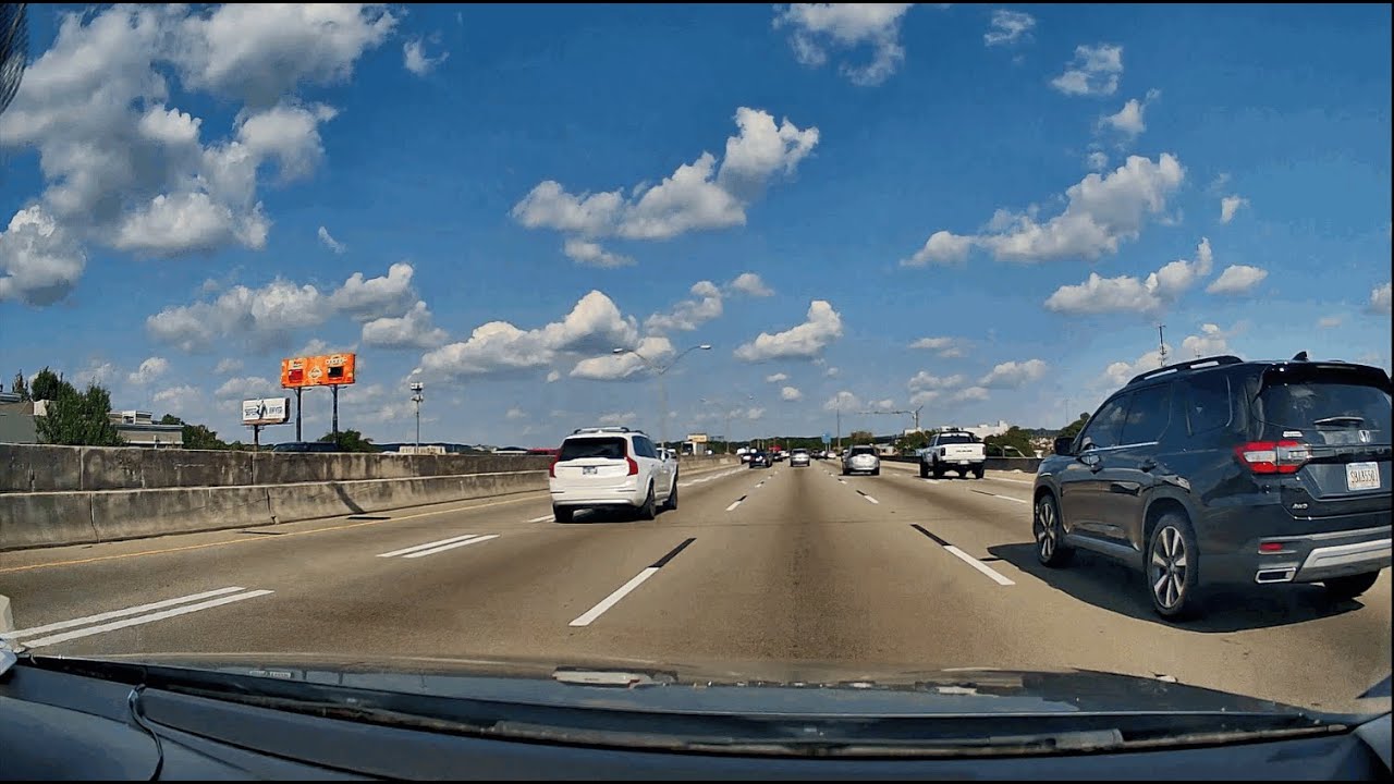 Driving within downtown Atlanta, I75 and I85
