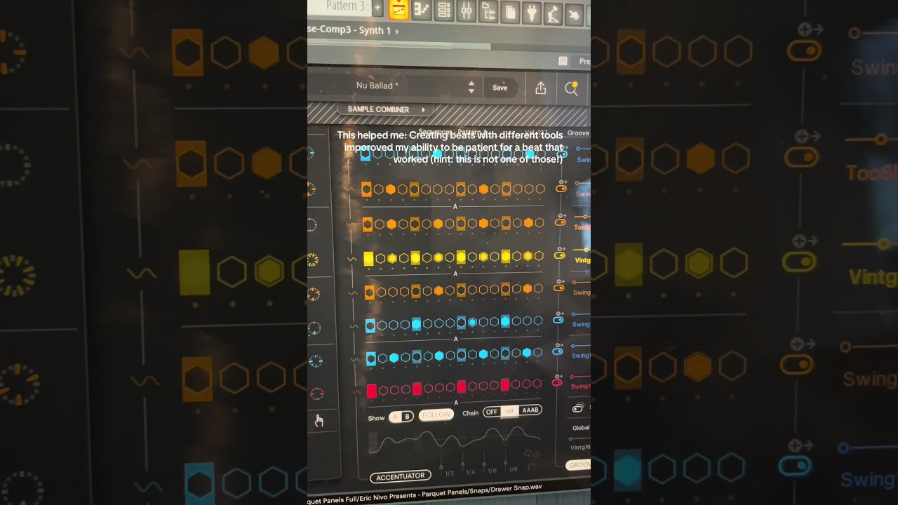 Creating with different tools imporoved my ability to be patient for good beats. This one is 🗑️