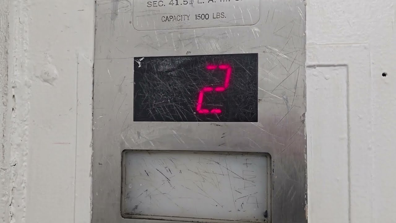 Modernized Antique 1925 Baker Iron Works Traction Elevator at Marietta Apts Los Angeles, CA