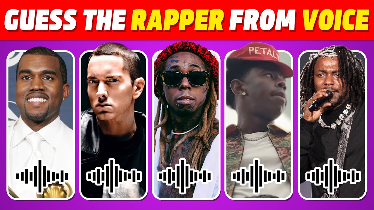 Guess the rapper from the voice | Guess the rapper quiz | Rap Songs Quiz 2025 | Eminem, Ye, Kendrick