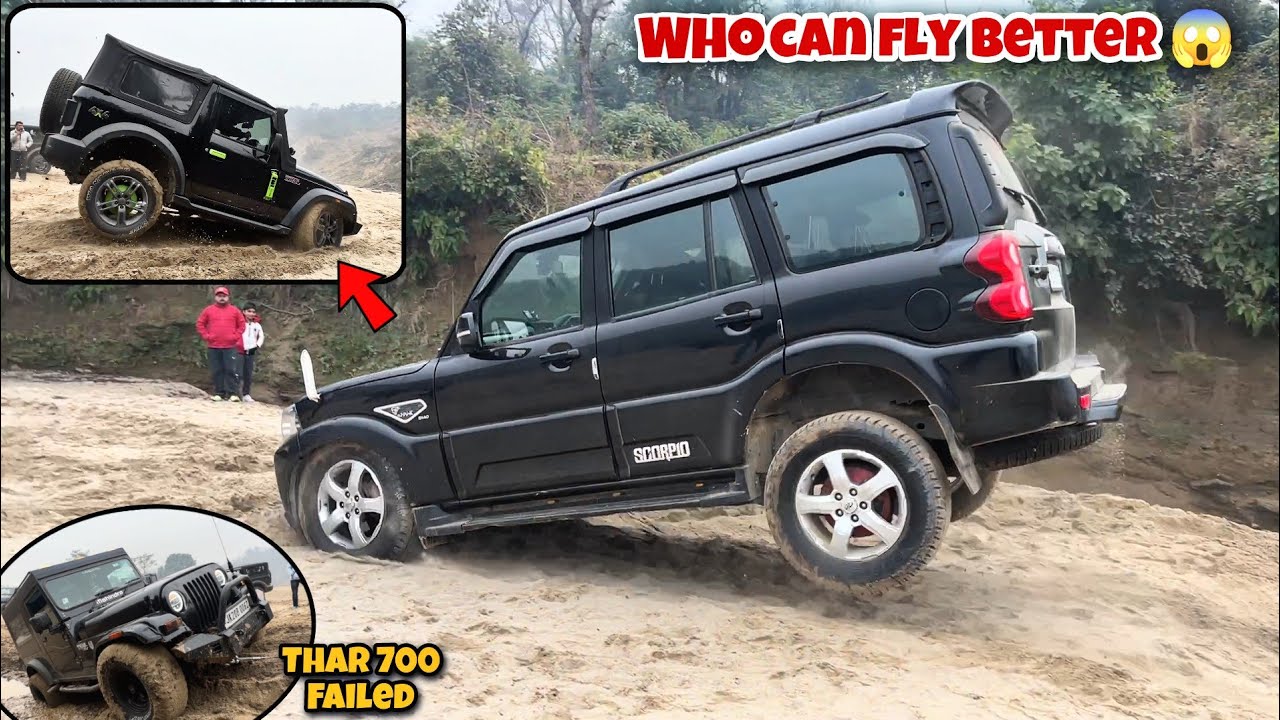 Mahindra Scorpio vs New Thar vs Thar 700 | Extreme muddy ditch Challenge gone wrong