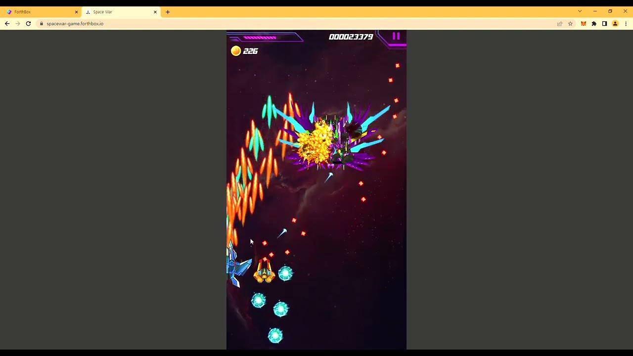 Space War 32 boss stage clear with 20 level R fighter | FORTH BOX NFT GAME