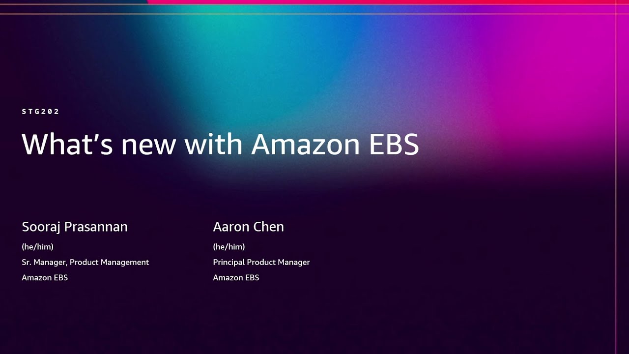 AWS re:Invent 2025 - What's new with Amazon EBS (STG202)