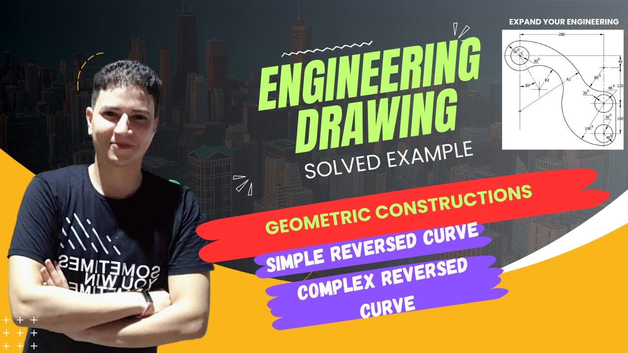مثال محلول على العمليات الهندسية (المنحنى المعكوس) Solved example on reversed curve