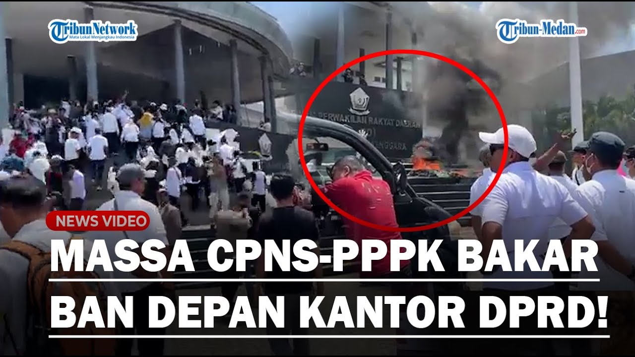 DEMO CPNS & PPPK 2024 MEMANAS! Massa Bakar Ban di Depan DPRD Sulteng Tolak Penundaan Pengangkatan