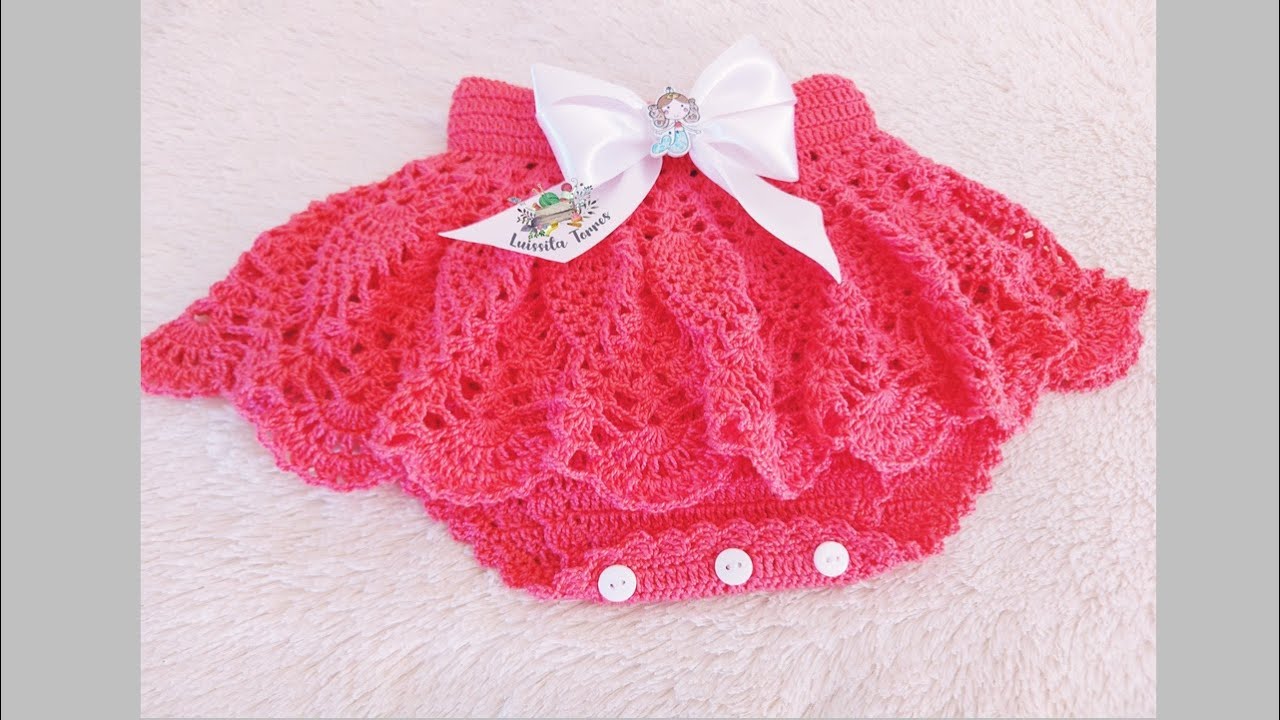 BRAGUITAS DE VERANO PARA BEBÉ A CROCHET  PASO A PASO - PUNTADA DE PIÑAS - FÁCIL Y RAPIDO -  6 MESES