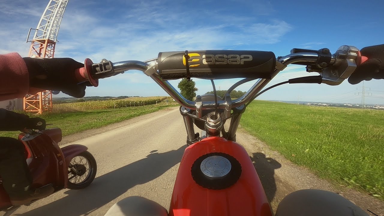Simson S51 Tuning 130 MTX Wheelies mit dem „Traktor