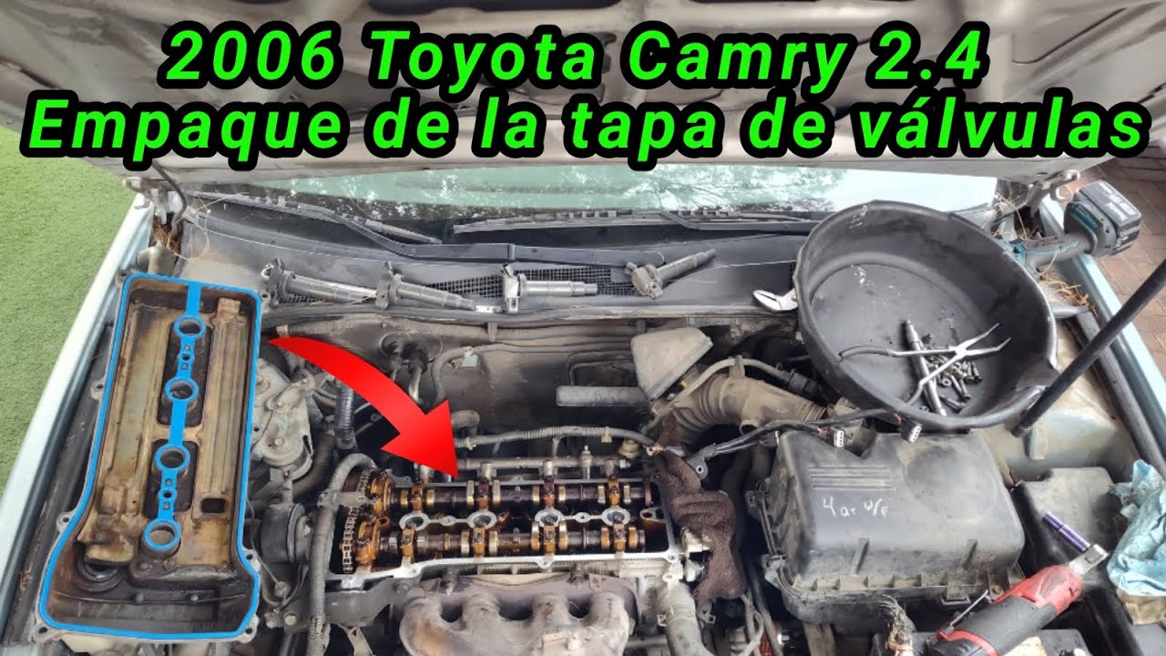 2006 Toyota Camry 2.4 Cómo cambiar el empaque de la tapa de las válvulas ( Valve cover gasket ) 