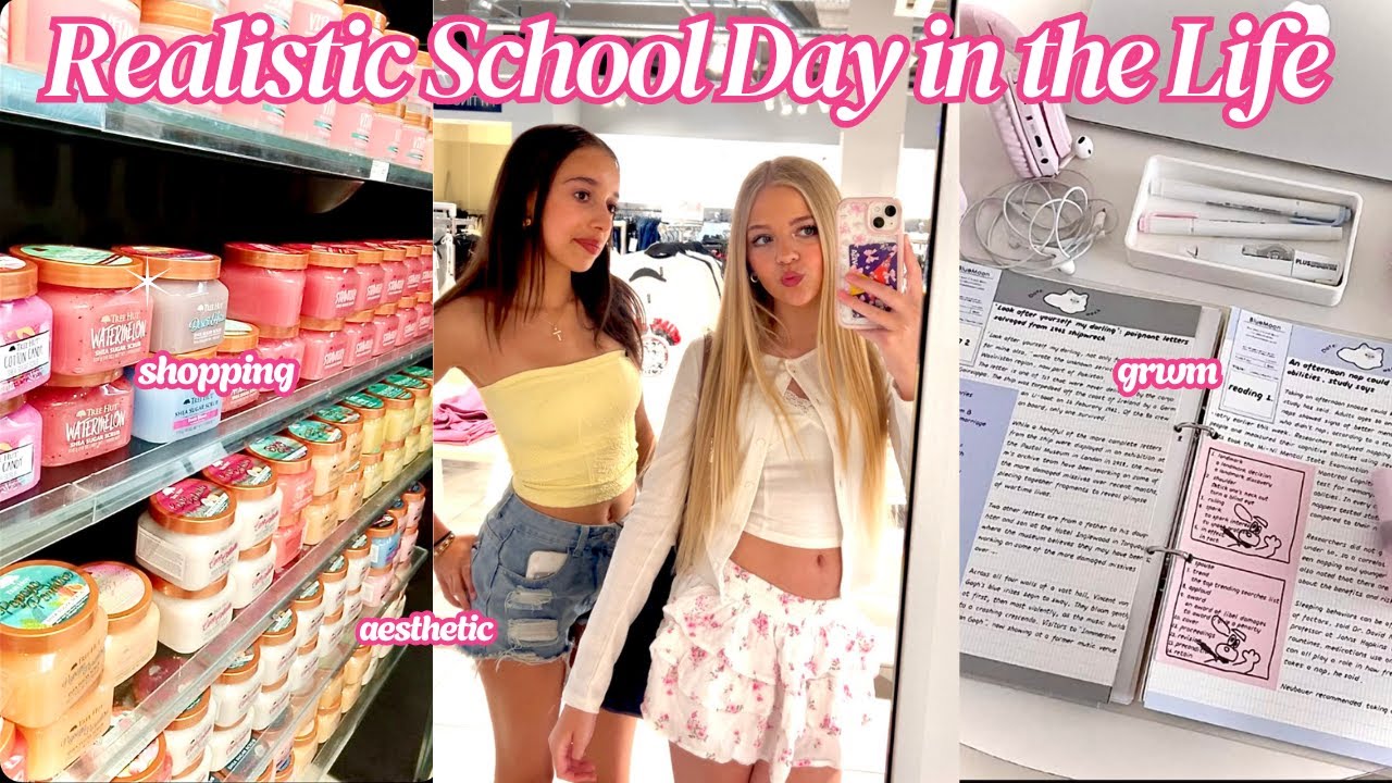 REALISTIC  SCHOOL DAY IN THE LIFE 📚✏️🛍️