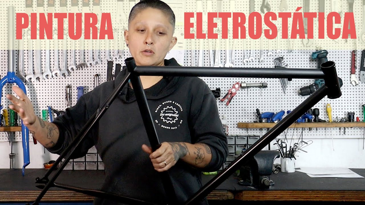 Pintura eletrostática de bicicleta