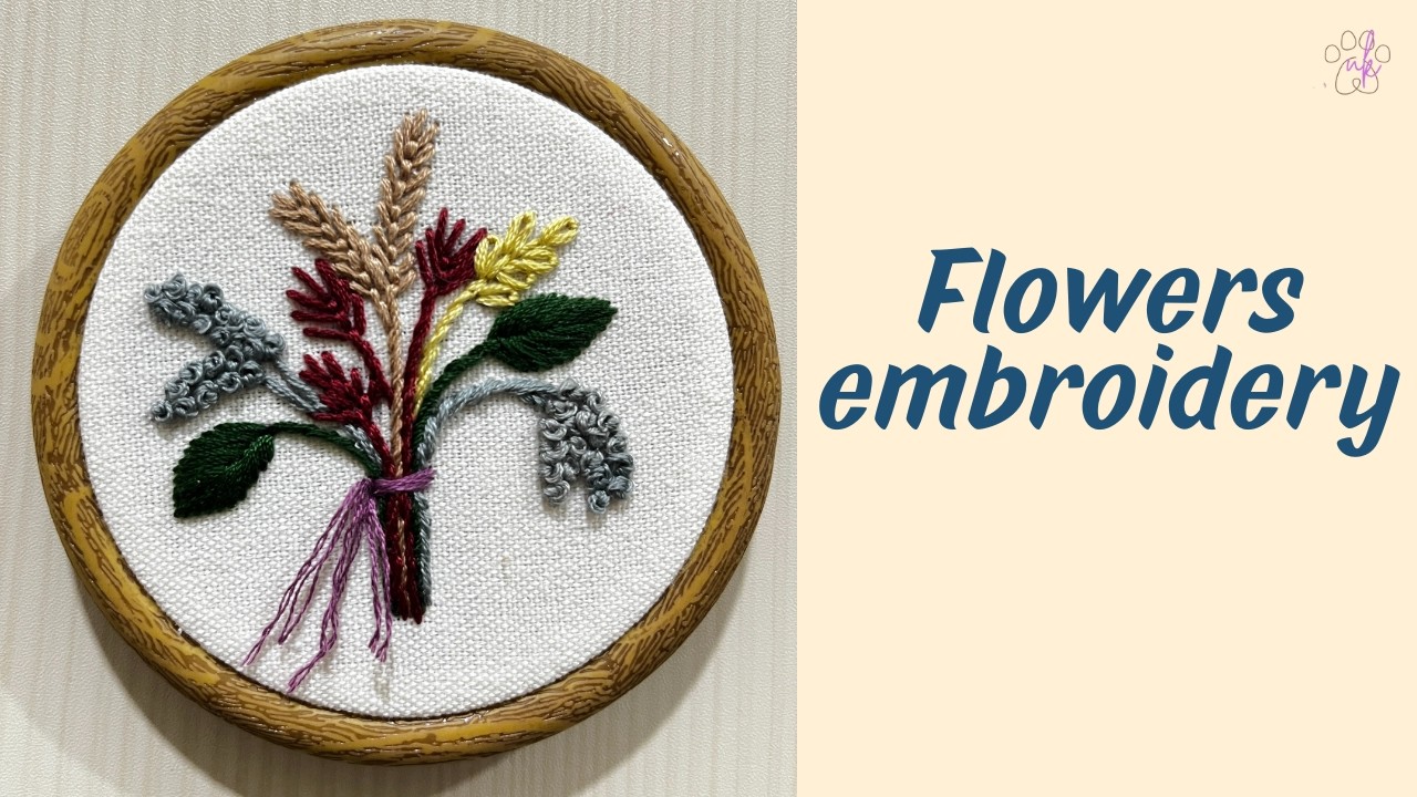 Floral Embroidery Tutorial | Easy Hand Embroidery for Beginners야생화 꽃다발 자수 튜토리얼 | 초보자를 위한 쉬운 손자수