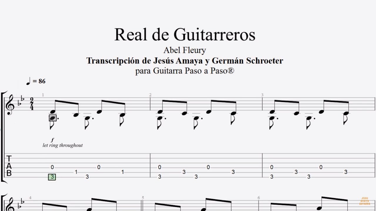 Real de Guitarreros - Abel Fleury - Tablatura por Jesús Amaya...