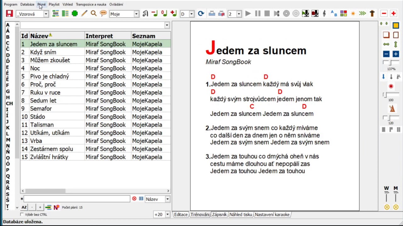 049 - Miraf SongBook 9 - Synchronizace a přenos dat z Windows na Android